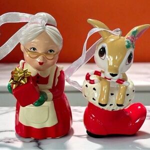 Hallmark 2024 Porcelain ornaments Mrs. Claus, Limited Edition & Vintage Reindeer